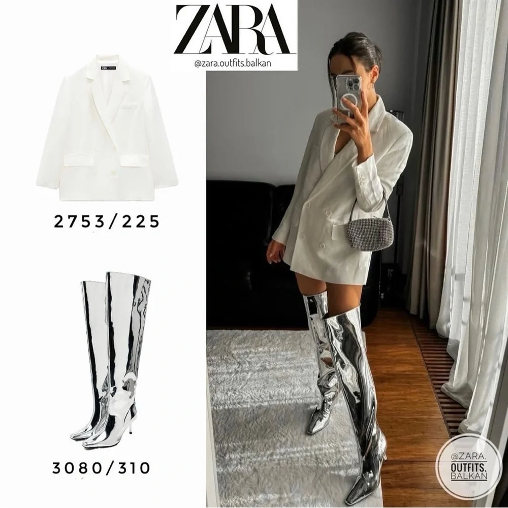 ZARA Metallic OTK Boots